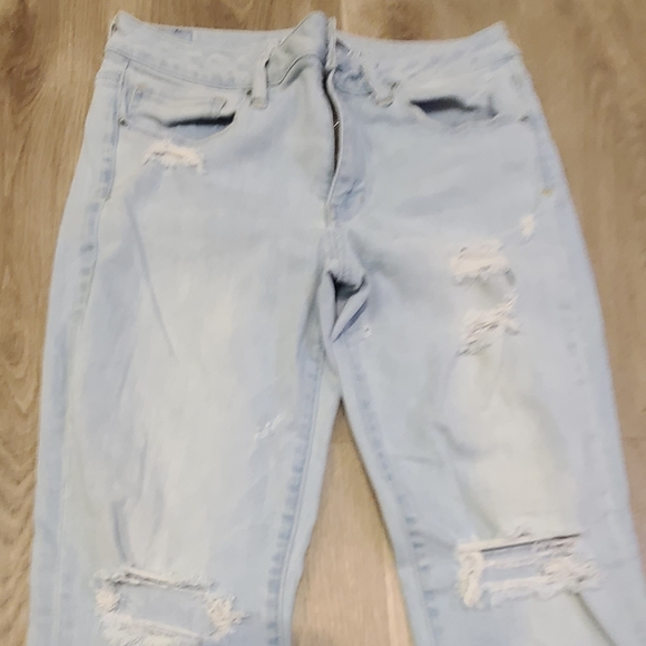 American Eagle Outfitters Light Blue Ripped Skinny Jeans Suze 12 - Picture 2 of 6